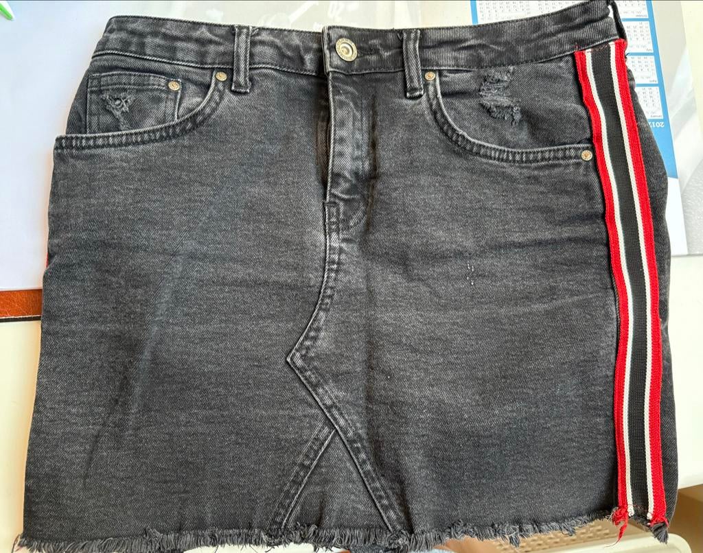 Zwarte denim rok met streep - Sting- Anti Blue, Kleding | Dames, Maat 38/40 (M), Zwart, Ophalen of Verzenden, Gedragen