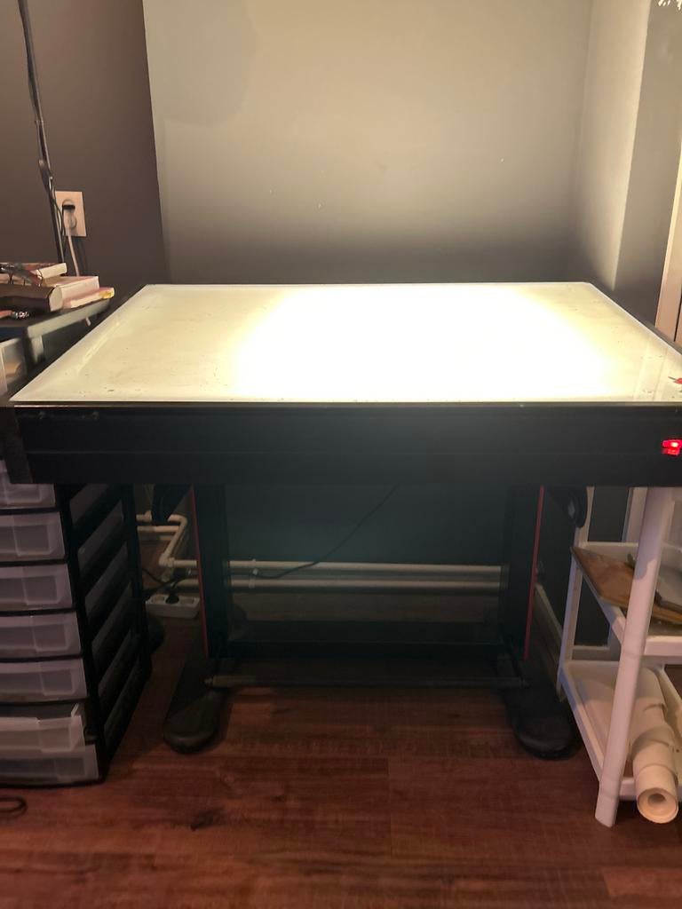 Grapholux 40 Tekentafel met Verlichting, Ophalen, Gebruikt, Minder dan 130 cm, Verlichting