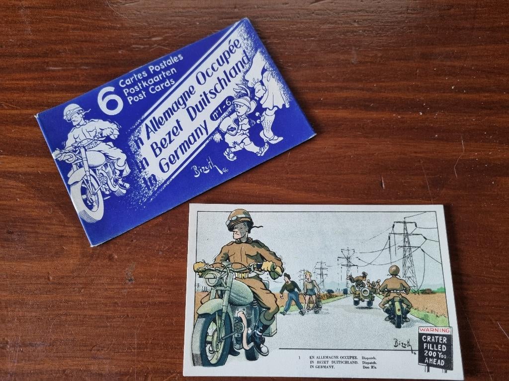 6 ansichtkaarten Bizuth "In Germany" "En Allemagne Occupée", Verzamelen, Ophalen, 1940 tot 1960, Ongelopen, Politiek en Historie