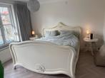 King size barok bed incl. nachtkastjes van massief hout, Ophalen, Wit, Tweepersoons, Zo goed als nieuw