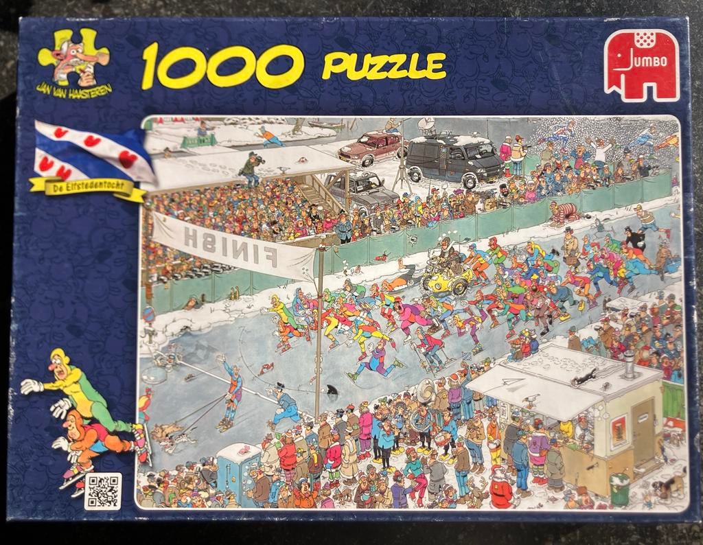 Jan van Haasteren De Elfstedentocht 1000 stukjes puzzel, Ophalen, 500 t/m 1500 stukjes, Zo goed als nieuw, Legpuzzel