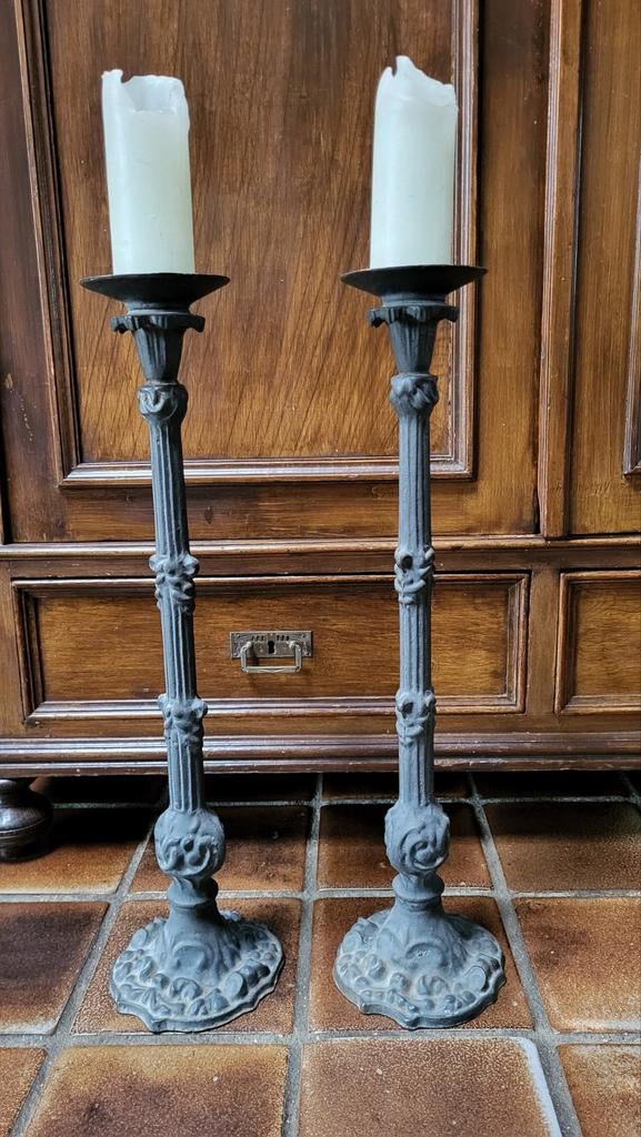Gietijzeren hoge kandelaars, Ophalen, 50 tot 75 cm