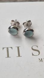Ti Sento Oorstekers Lichtblauw Rond, Met kristal, Blauw, Ophalen of Verzenden, Zo goed als nieuw