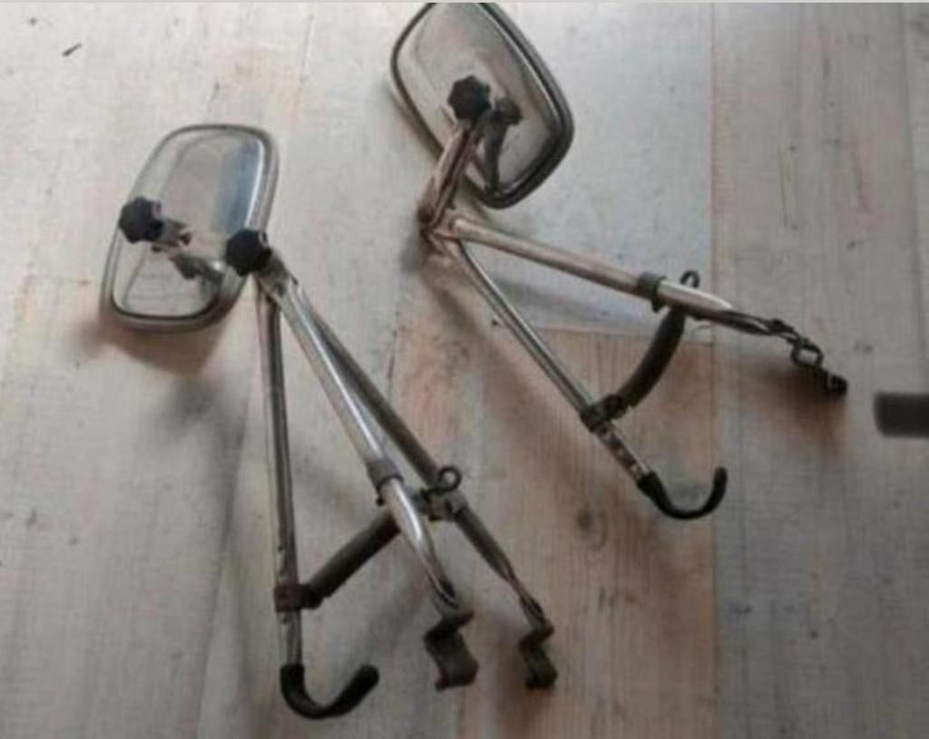 Degelijke vintage rvs  caravan spiegels voor klassieker, Ophalen of Verzenden, Gebruikt, Overige automerken