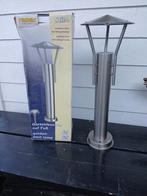 RVS Tuinsokkel met halogen lamp. NIEUW., Minder dan 50 watt, Wandlamp, Nieuw, Ophalen of Verzenden