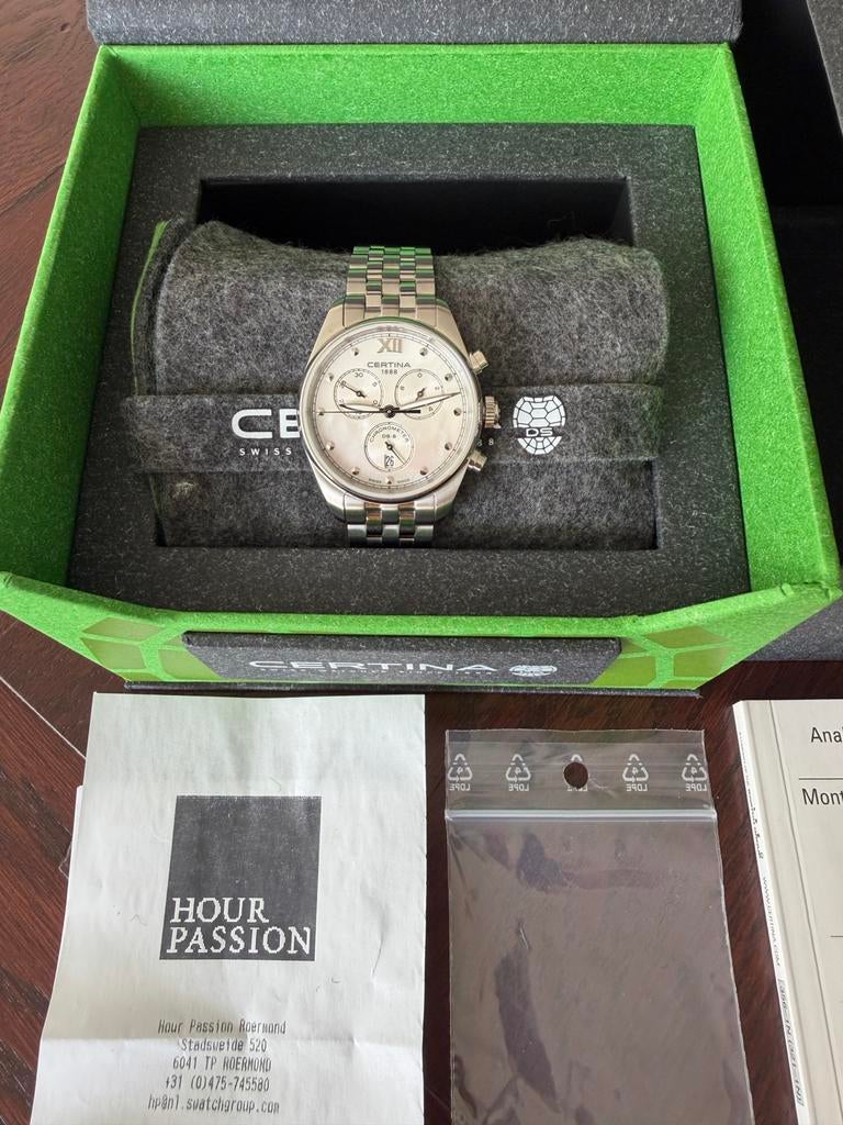 Certina Swiss Chronometer Polshorloge/factuur/als nieuw, Overige merken, Staal, Polshorloge, Ophalen of Verzenden