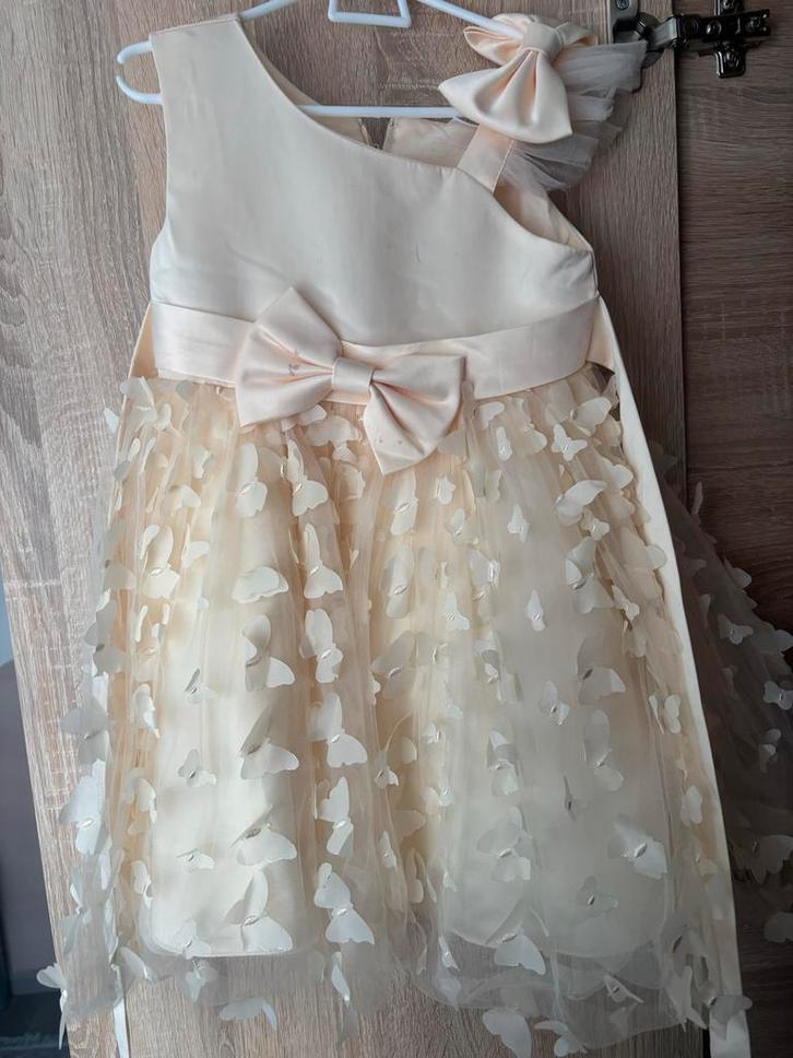 Meisjes feestjurk met vlinders - maat 110/116 (4-5 jaar), Kinderen en Baby's, Carnavalskleding en Verkleedspullen, Zo goed als nieuw