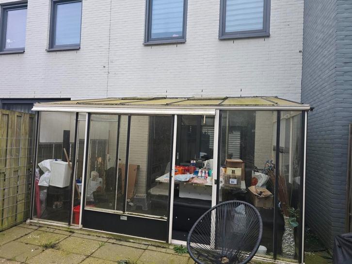 Serre 2x4m met 2 kantelbare dakramen - zelf demonteren, Tuin en Terras, Tuinhuizen, Gebruikt, Overige typen, Overige materialen