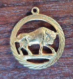 Goud verguld sterrebeeld hanger Stier, Ophalen, Overige materialen, Gebruikt, Goud
