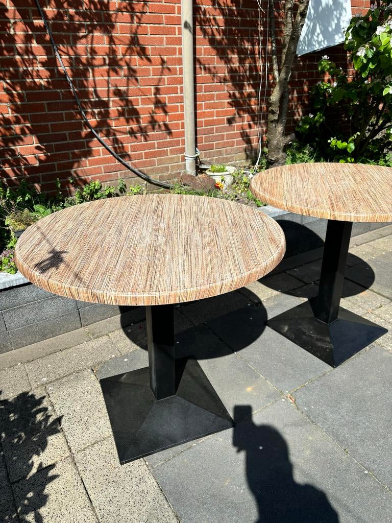 Set van 2 Bistro Tafels - Rond 80cm., Ophalen, Gebruikt, Rond, Tot twee personen