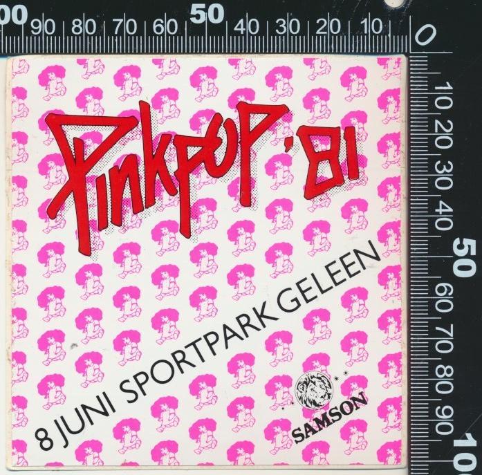 Sticker: Pinkpop 1981, Verzamelen, Stickers, Zo goed als nieuw, Bedrijf of Vereniging, Ophalen of Verzenden