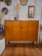 Vintage schuifdeurkast wandkast archiefkast deens design, Ophalen, Met deur(en), 100 tot 150 cm, Eikenhout