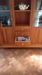 Massief kersenhouten buffetkast, vitrine kast, servieskast, Huis en Inrichting, Kasten | Vitrinekasten, Ophalen, Gebruikt, 200 cm of meer