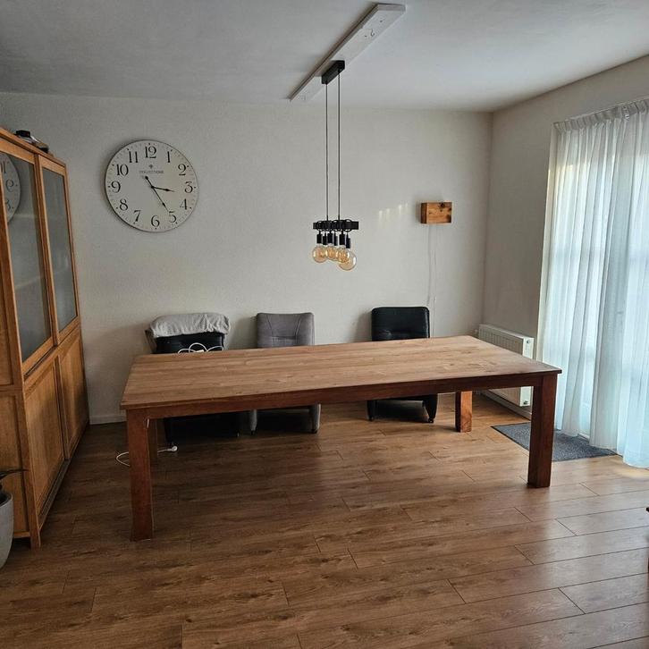 Teak eettafel - 2.66 x 1.20 meter, Huis en Inrichting, Tafels | Eettafels, Gebruikt, 100 tot 150 cm, 200 cm of meer, Vijf personen of meer
