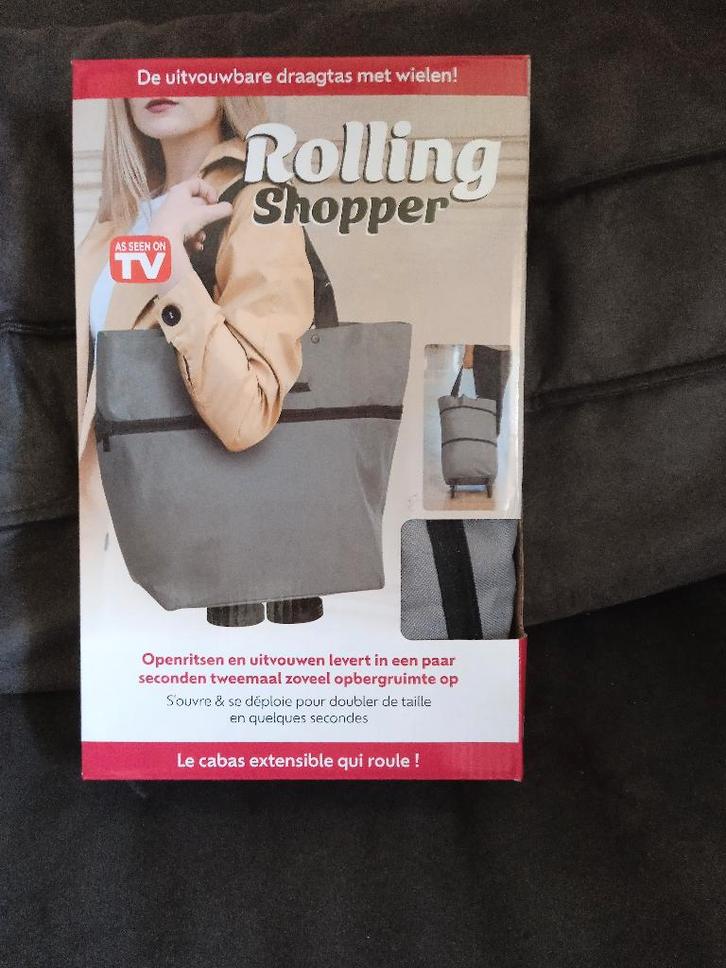 Rolling shopper tas koffer, Sieraden, Tassen en Uiterlijk, Tassen | Reistassen en Weekendtassen, Nieuw, Grijs, 40 tot 60 cm, 30 cm of meer