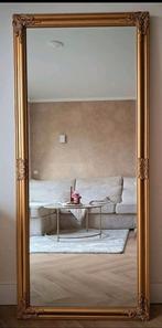 Grote goud bronze antieklook spiegel met facet, Ophalen of Verzenden, Nieuw, Rechthoekig, Minder dan 100 cm