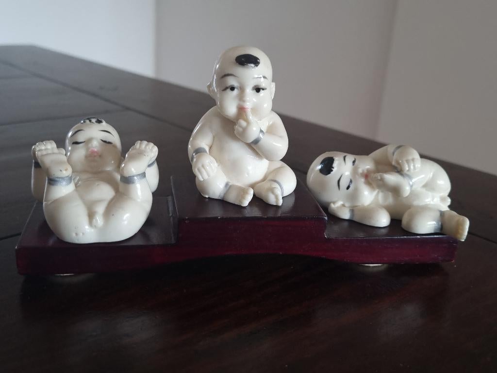 Chinese Feng Shui Kinderen op Houten Display., Ophalen of Verzenden