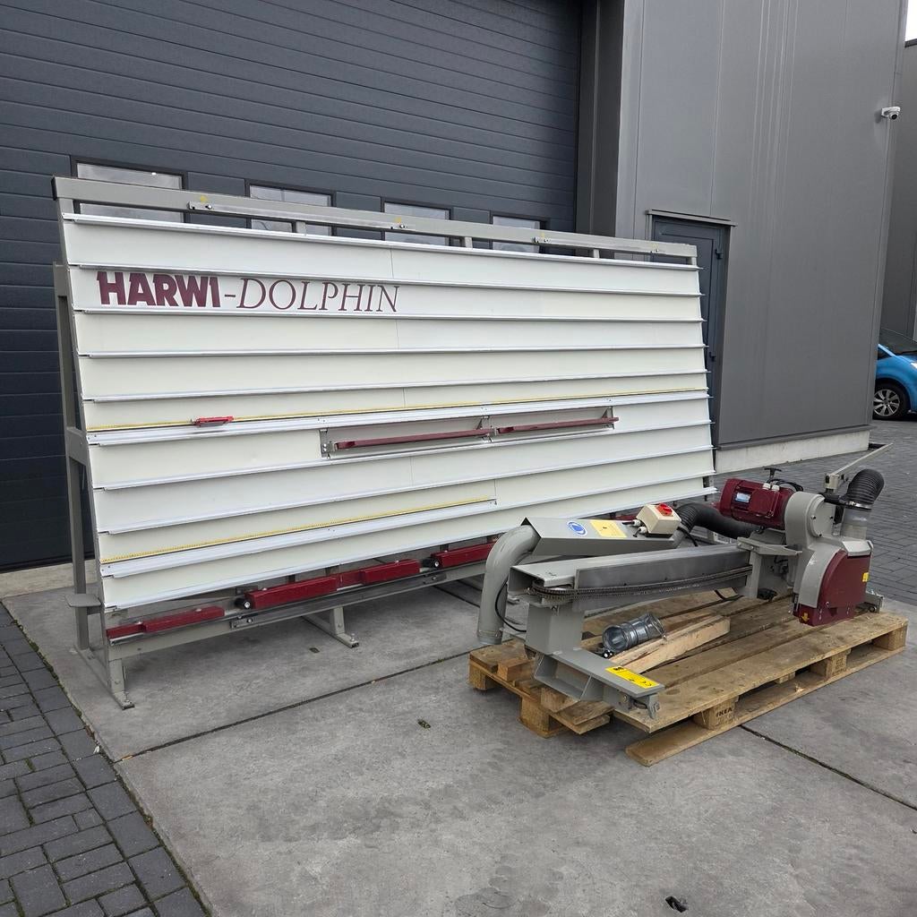 Harwi platenzaag wandzaag met voorritser * met transport, Ophalen of Verzenden, 1200 watt of meer, Overige typen, 70 mm of meer
