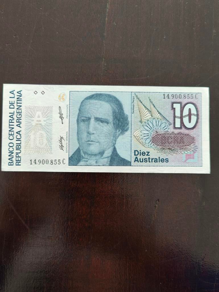 Argentijns bankbiljet 10 Diez Australes, Ophalen of Verzenden, Zuid-Amerika