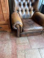 Chesterfield look fauteuil, Ophalen, Gebruikt, Chesterfield, Leer