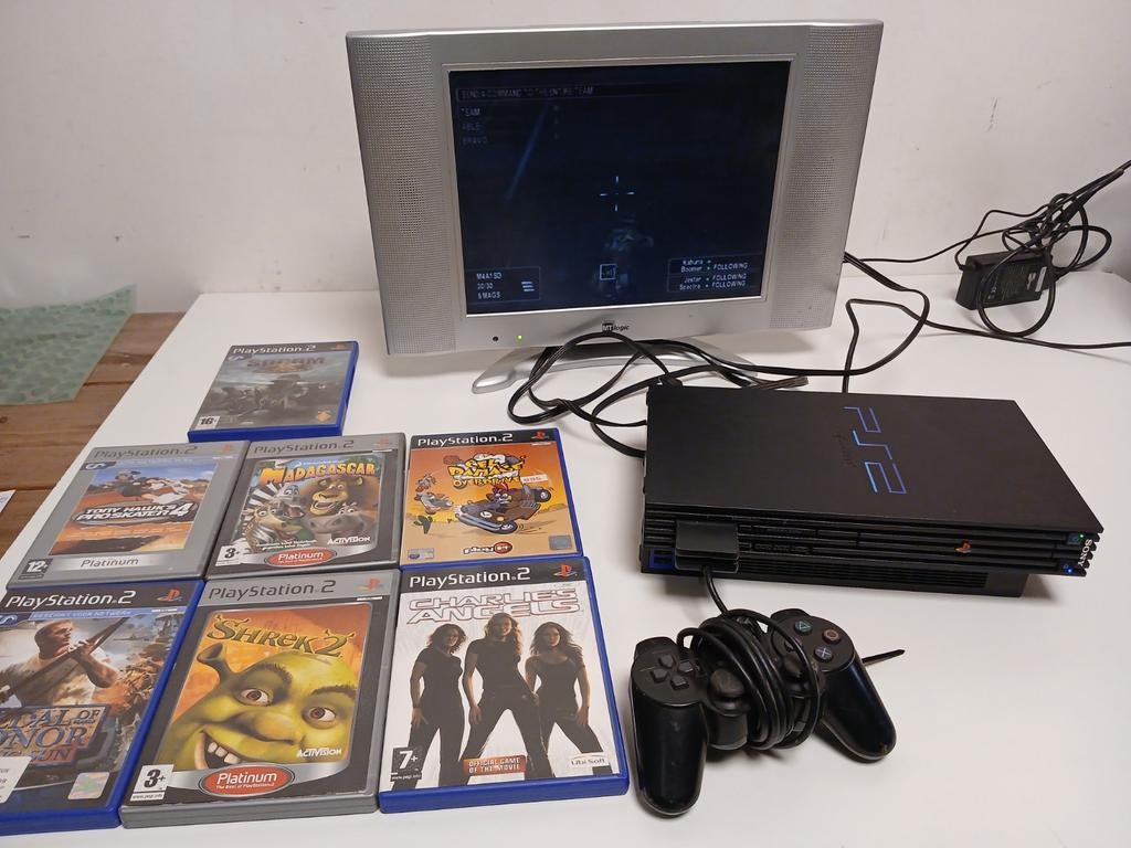 Ps2 phat zwart scph-39004 met spellen, Spelcomputers en Games, Spelcomputers | Sony PlayStation 2, Ophalen of Verzenden, Gebruikt
