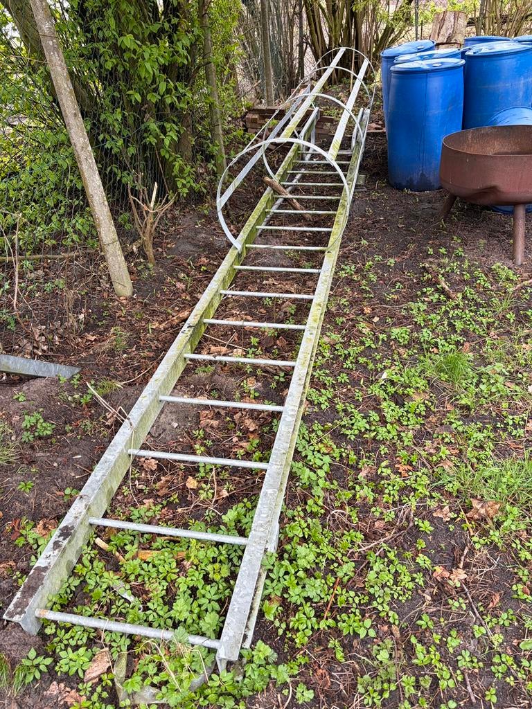 Kooiladder brandtrap trappen 6m, Ophalen, Gebruikt, Ladder, 4 meter of meer