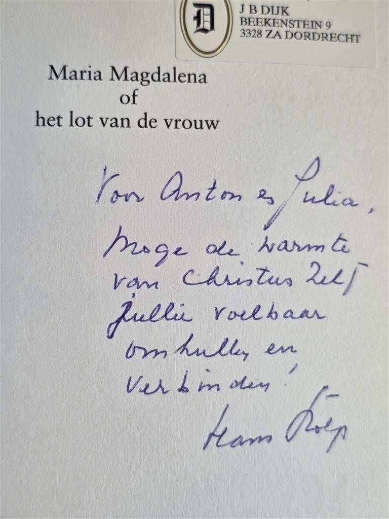 Maria Magdalena — Vrouw & Geloof Gesigneerd Hans Stolp, Boeken, Ophalen of Verzenden, Zo goed als nieuw, Overige onderwerpen, Achtergrond en Informatie