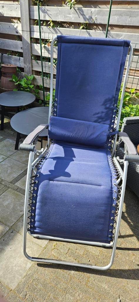 Lafuma Relaxstoel - Blauw, Verstelbaar en Comfortabel, Ophalen, Gebruikt, Metaal, Verstelbaar