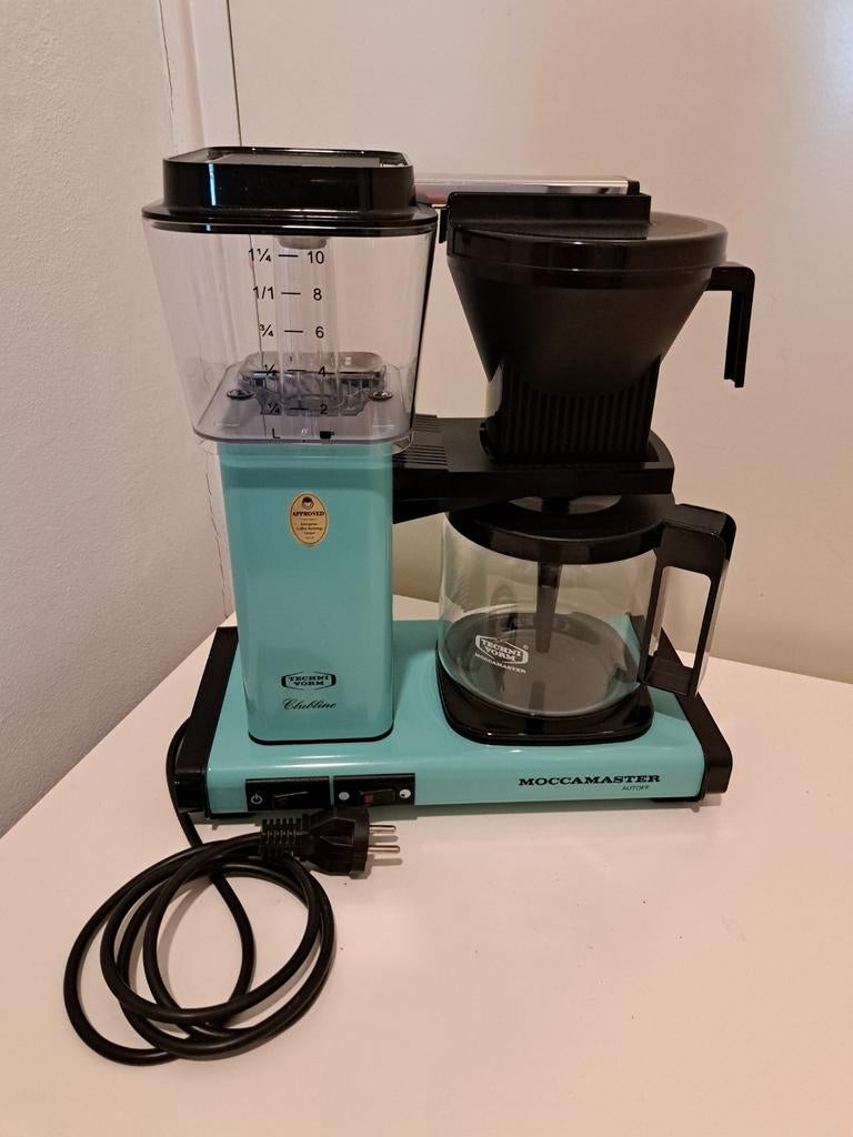 Moccamaster Technivorm Turquoise Auto Off **unieke kleur**, Ophalen of Verzenden, Zo goed als nieuw, Koffiemachine