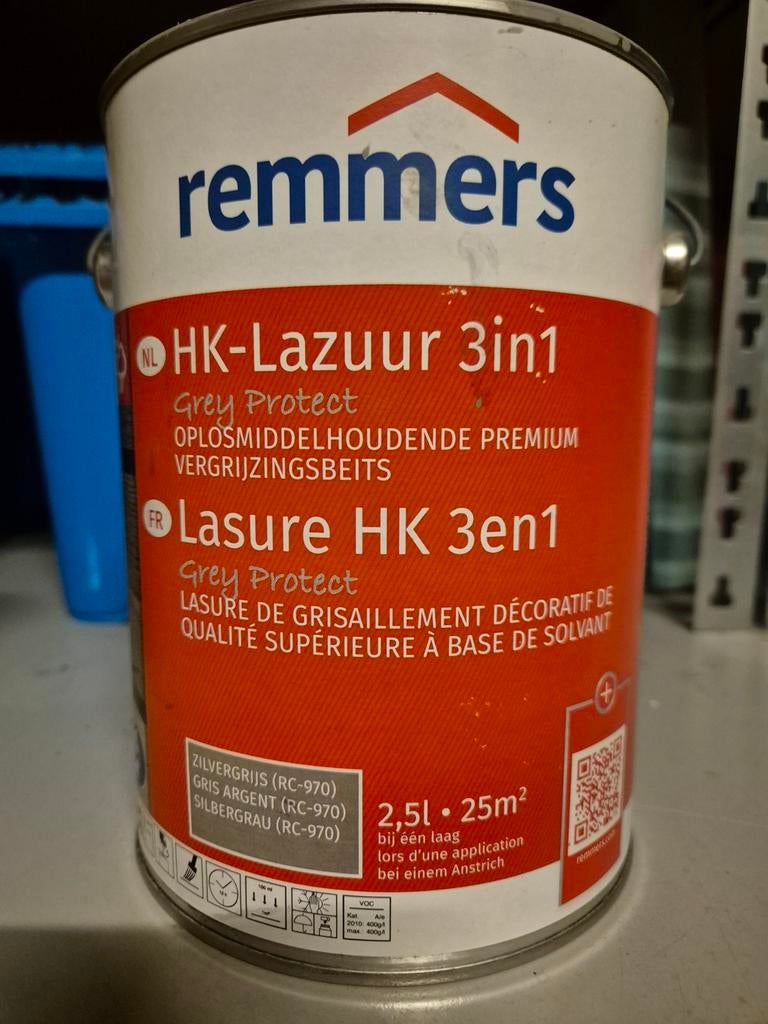 Remmers HK  lazuur 3 in 1 zilvergrijs, Ophalen of Verzenden