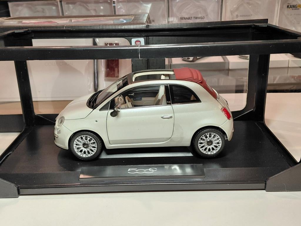Fiat 500C cabrio 2009-2015 parelwit 1/18 Norev 187751, Ophalen of Verzenden, Zo goed als nieuw, Auto, Norev