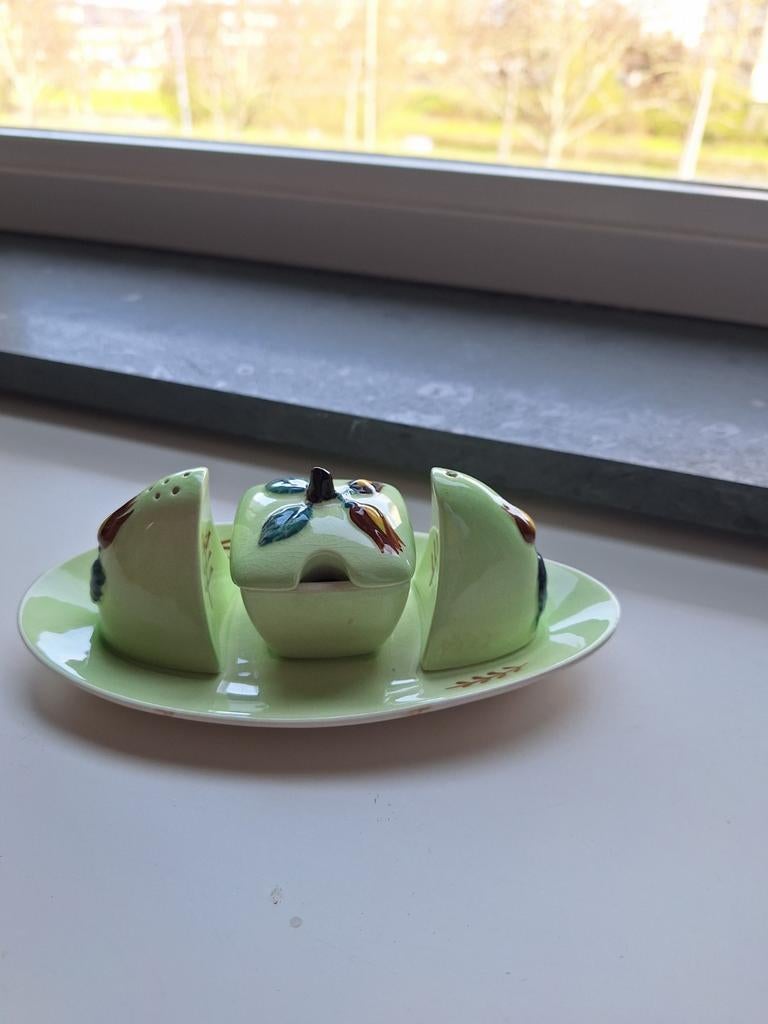 Vintage Carlton Ware Zout- en Peperstel met Mosterdpotje, Ophalen of Verzenden