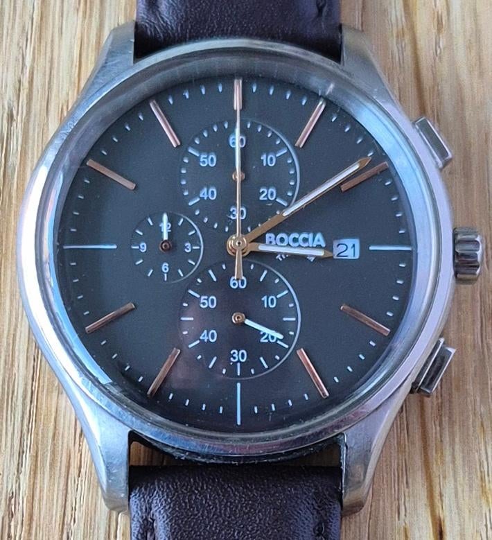 Boccia Titanium quartzhorloge, Overige merken, Overige materialen, Polshorloge, Ophalen of Verzenden