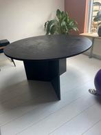 Zwarte ronde tafel 130 cm hout, Ophalen, Gebruikt, 100 tot 150 cm, Rond