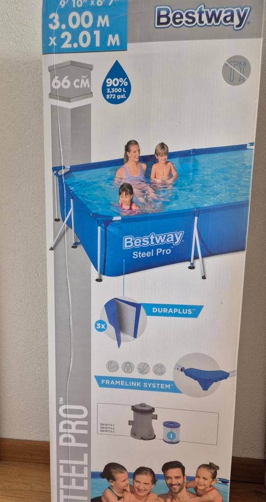 NIEUW! Bestway Steel Pro Zwembad 3.00 x 2.01 x 0.66 m, Ophalen, Nieuw, Opzetzwembad, 200 tot 400 cm