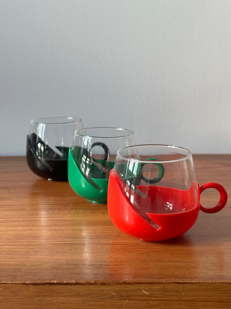 Mid -century jaren 70 theeglazen, Glas of Glazen, Ophalen of Verzenden, Nvt, Overige stijlen