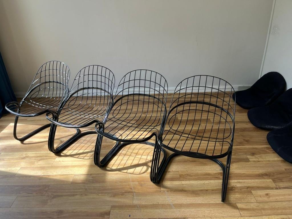 eetkamerstoel Italiaans design, Ophalen, Zwart, Vier, Metaal