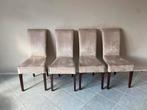 4 beige suède eetkamerstoelen - Gebruikt, Ophalen, Gebruikt, Overige kleuren, Vier
