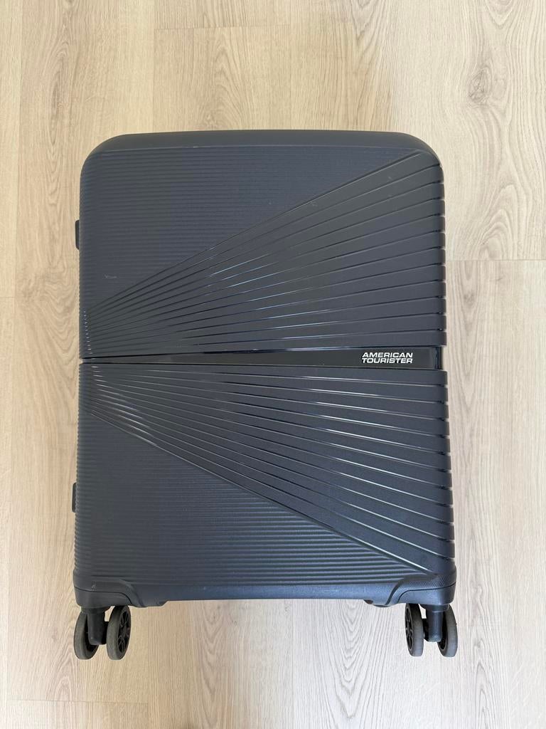 American Tourister Airconic Spinner 55 black, Wieltjes, 50 tot 60 cm, Hard kunststof, Ophalen of Verzenden