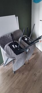 4 grijze eettafel stoelen, Ophalen, 50 tot 75 cm