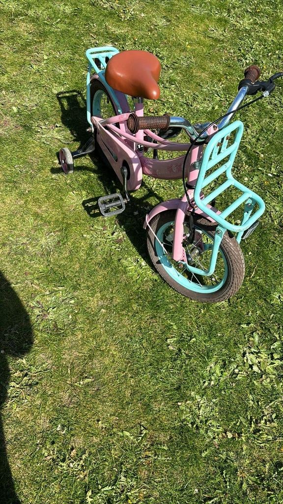 Meisjes fiets 14 inch, Fietsen en Brommers, Fietsen | Kinderfietsjes, Ophalen, Zo goed als nieuw, Minder dan 16 inch, Zijwieltjes