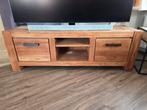 Massief Teakhouten TV Meubel met Lades en Open Vak, Huis en Inrichting, Ophalen, Gebruikt, 100 tot 150 cm, Teakhout