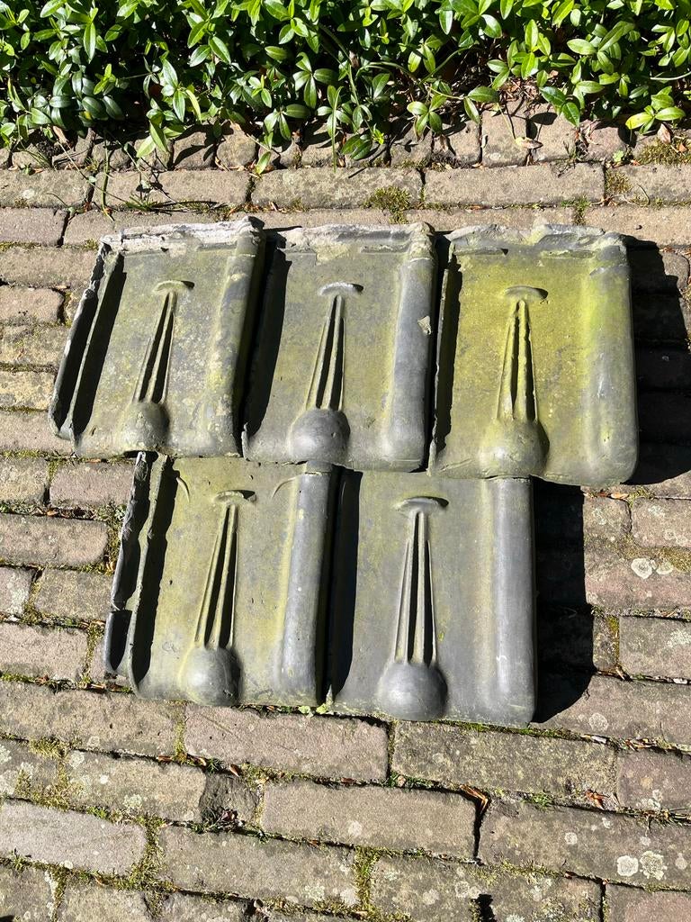 Blauw gesmoorde blauwe kruispannen 5 stuks - Gebruikt, Ophalen, Gebruikt, Steen of Klei, Blauw