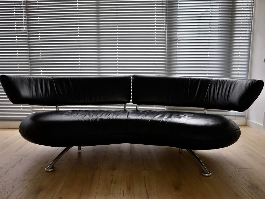 Halfronde design bank met bijpassende stoel, Ophalen, Gebruikt, Modern Design, 150 tot 200 cm