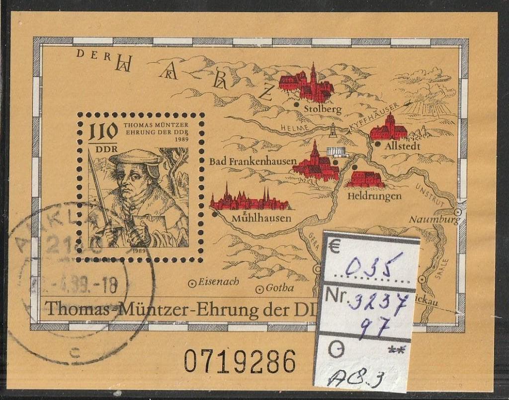 DDR Müntzer Blok 97 Michel 3237 Nr.A83g, Verzenden, DDR, Gestempeld