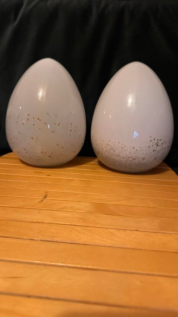 Decoratieve eieren met gouden spikkels (set van 2), Huis en Inrichting, Ophalen of Verzenden, Nieuw
