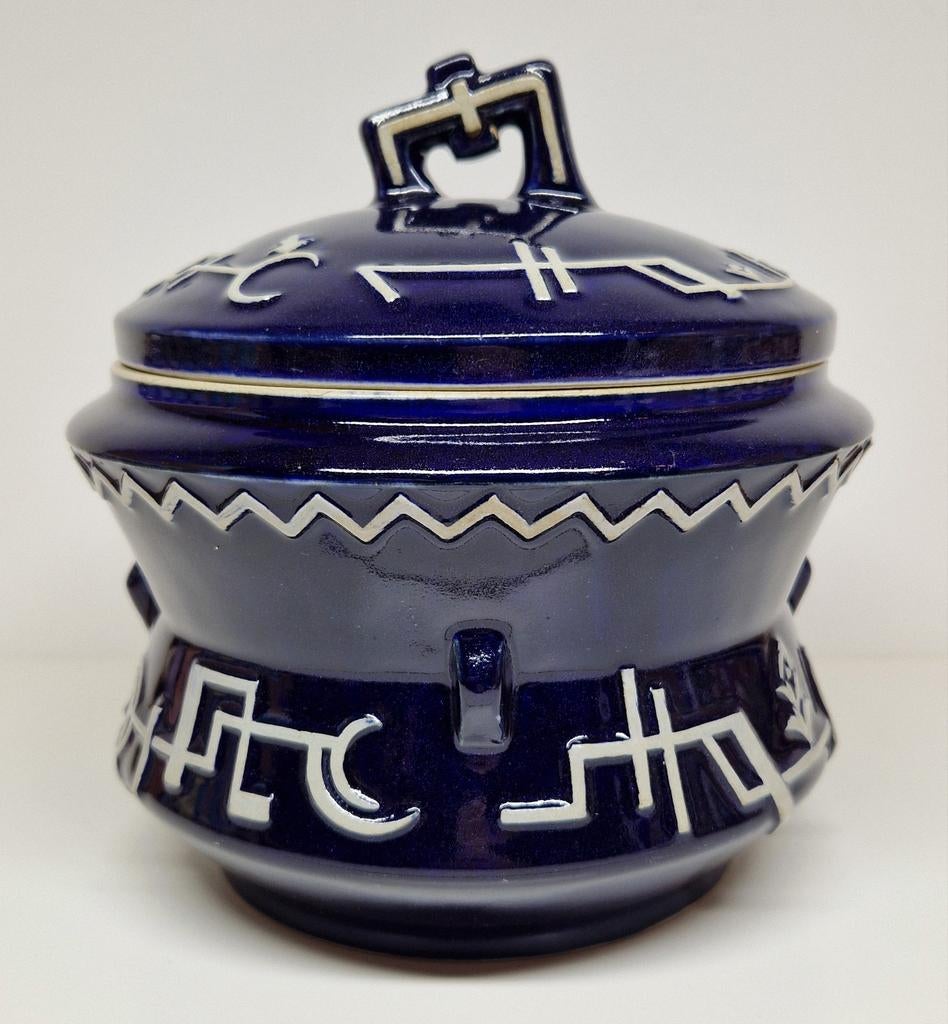 Aardewerk Art Deco dekselpot Eckhardt & Engler Höhr, 1920., Ophalen of Verzenden