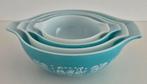 Vintage Pyrex Amish Butterprint “Cinderella” set – 4 schalen, Huis en Inrichting, Ophalen of Verzenden, Zo goed als nieuw