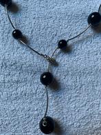 Stijlvolle Zwarte Ketting met Zilverkleurige Details, Overige materialen, Zwart, Ophalen of Verzenden, Zo goed als nieuw