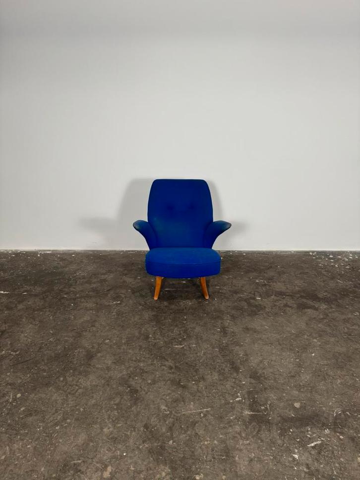Artifort Pinguin fauteuil Theo Ruth blauw, Huis en Inrichting, Fauteuils, Zo goed als nieuw, 75 tot 100 cm, Ophalen